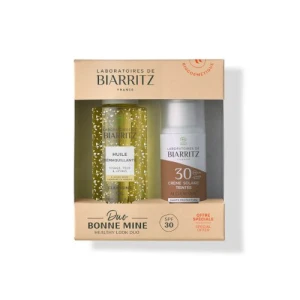 Laboratoires De Biarritz Solaires Spf30 Crème Solaire Teintée Dorée Fl Pompe/50ml+huile Démaquillante