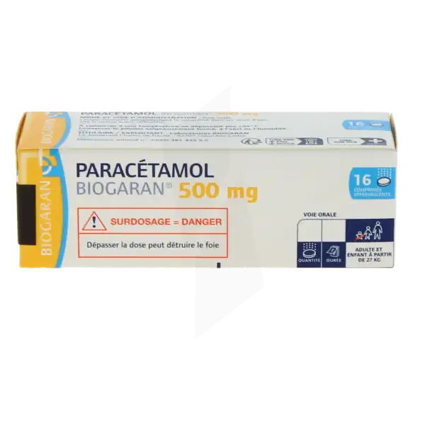 Paracetamol Biogaran 500 Mg, Comprimé Effervescent