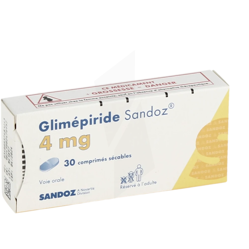 Glimepiride Sandoz 4 Mg, Comprimé Sécable