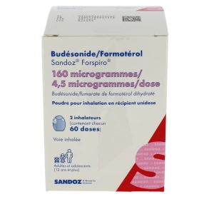 Budesonide/formoterol Sandoz Forspiro 160 Microgrammes/4,5 Microgrammes/dose, Poudre Pour Inhalation En Récipient Unidose