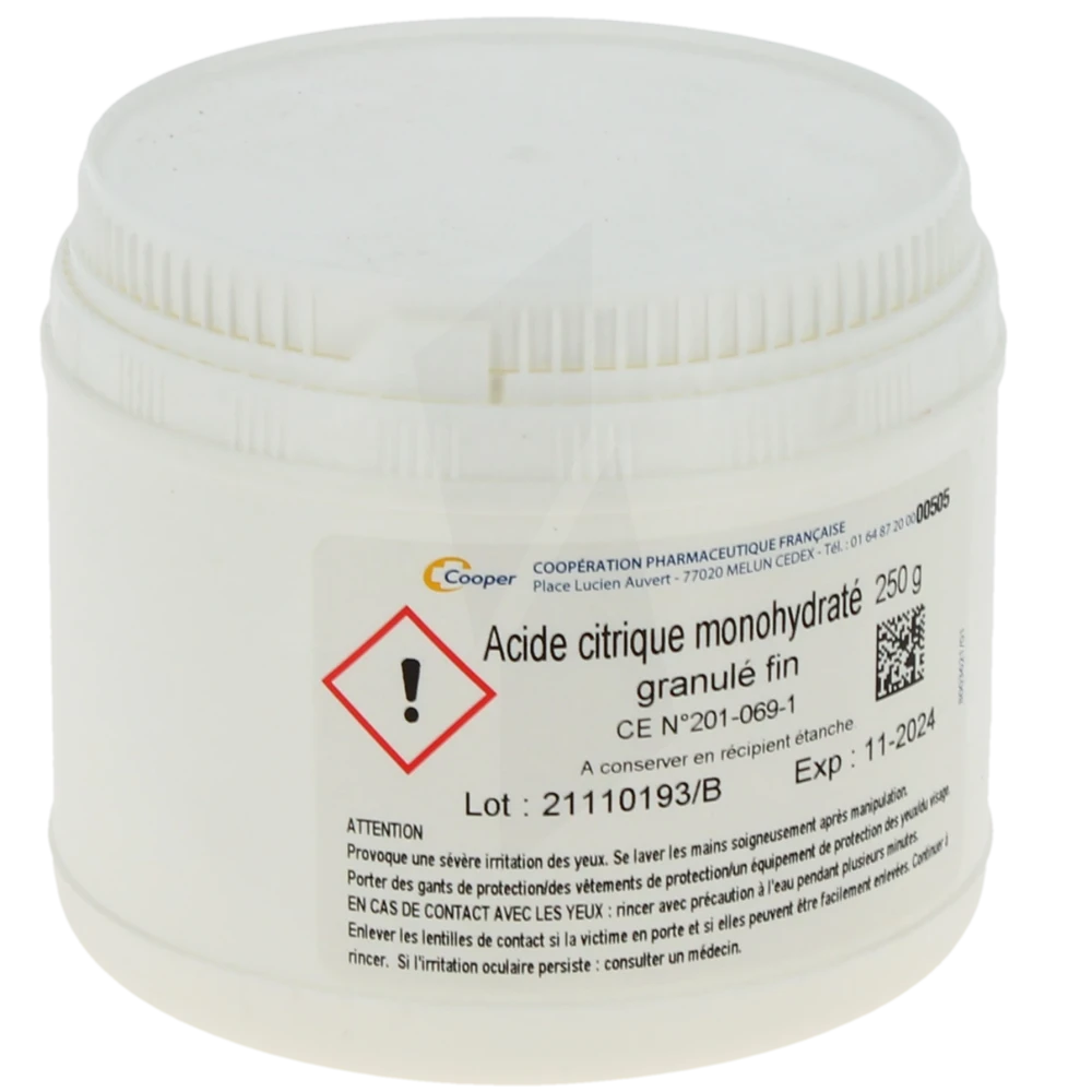 Cooper Acide Citrique Gran Fin H2o 250 G