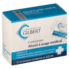 Alcool A Usage Medical Gilbert 2,5 Ml, Compresse Imprégnée à Belfort