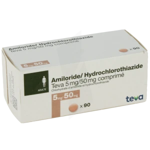 Amiloride Hydrochlorothiazide Teva 5 Mg/50 Mg, Comprimé
