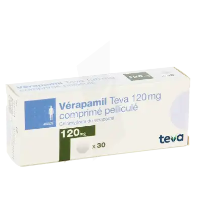 Verapamil Teva 120 Mg, Comprimé Pelliculé à Dreux