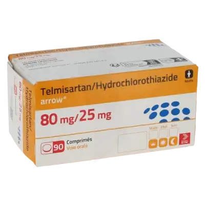 Telmisartan/hydrochlorothiazide Arrow 80 Mg/25 Mg, Comprimé à Casteljaloux