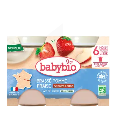 Babybio Alimentation Infantile Brassé Pomme De Nouvelle Aquitaine Fraise De Notre Ferme 2 Pots De 130g à AUDENGE