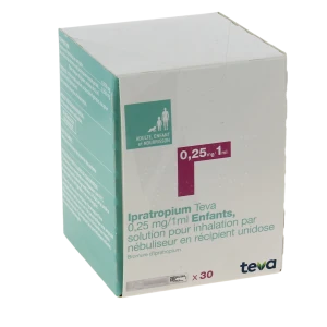Ipratropium Teva 0,25 Mg/1 Ml Enfants, Solution Pour Inhalation Par Nébuliseur En Récipient Unidose