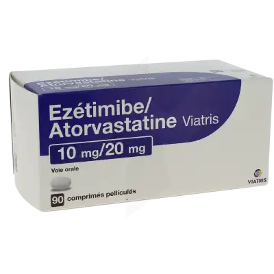 Ezetimibe/atorvastatine Viatris 10 Mg/20 Mg Cpr Pell Plq/90 à CHAMPAGNOLE