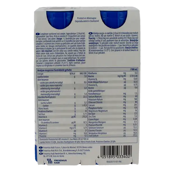 Fresubin 2 Kcal Drink Nutriment Neutre 4bouteilles/200ml