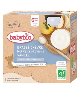 Babybio Gourde Brassé Chèvre Poire Vanille