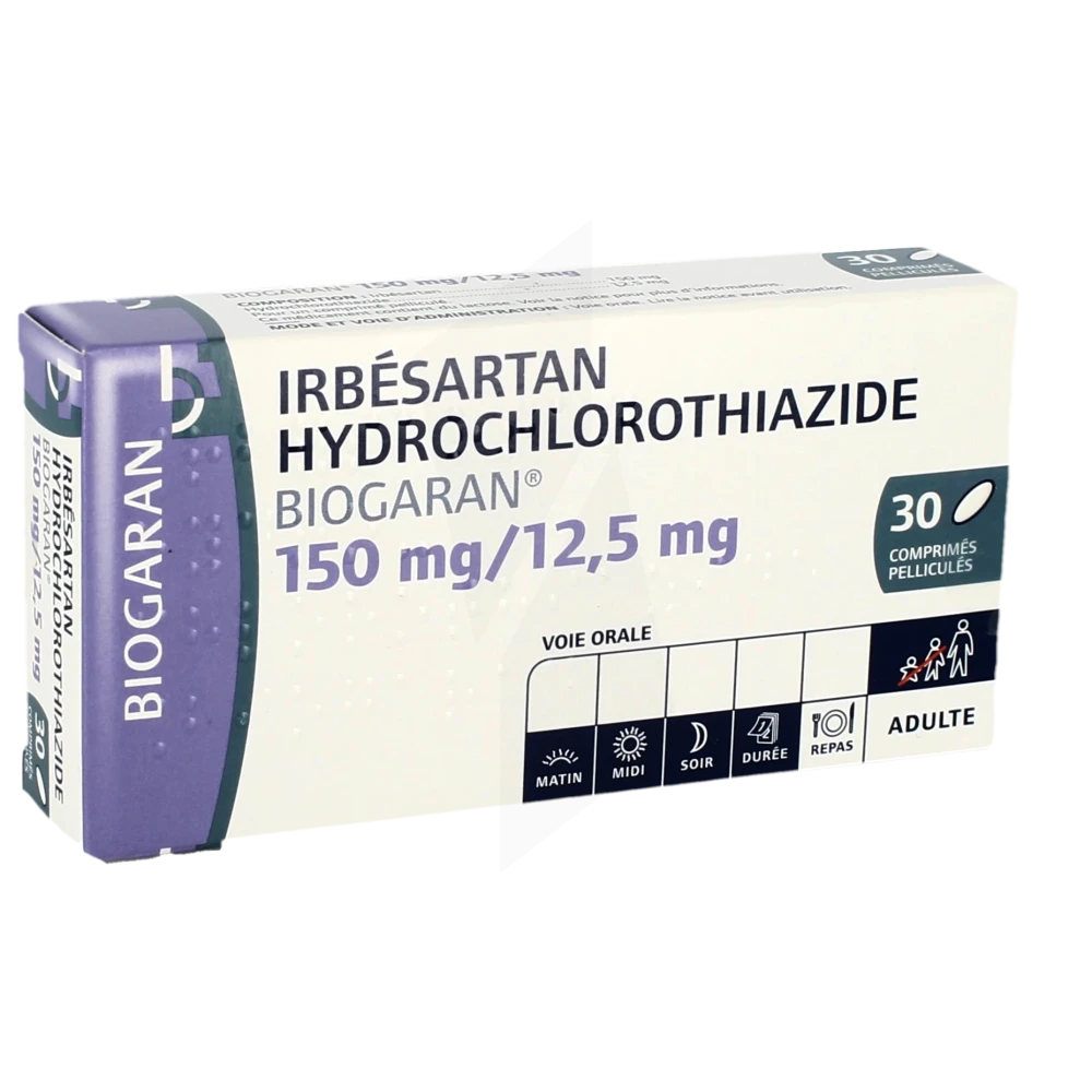 Irbesartan/hydrochlorothiazide Biogaran 150 Mg/12,5 Mg, Comprimé Pelliculé