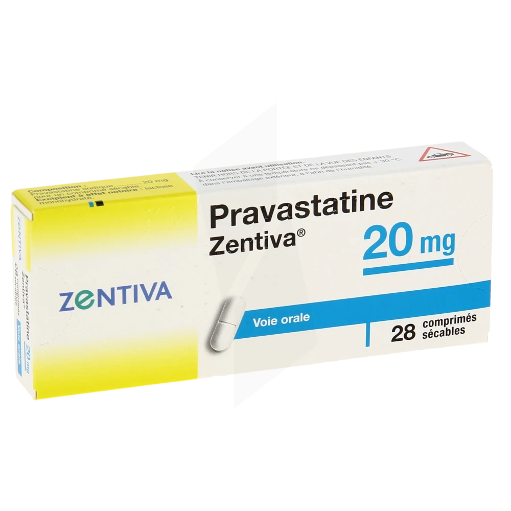 Pravastatine Zentiva 20 Mg, Comprimé Sécable