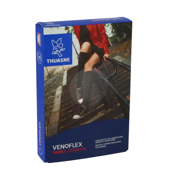 Venoflex Simply 2 Chaussette Coton Fin Femme Noir Taille 1n
