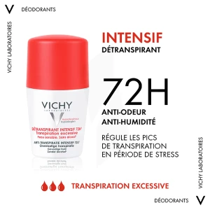 Vichy Déodorant Anti-transpirant Détranspirant Intensif 72h 2roll-on/50ml