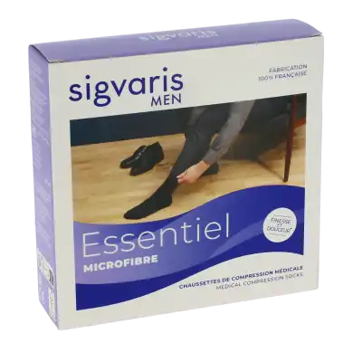 Sigvaris Essentiel Microfibre Chaussettes  Homme Classe 2 Gris Anthracite Small Normal à Orléans