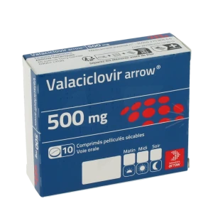 Valaciclovir Arrow 500 Mg, Comprimé Pelliculé Sécable