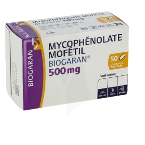 Mycophenolate Mofetil Biogaran 500 Mg, Comprimé Pelliculé
