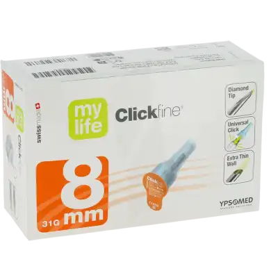 Mylife Clickfine, 8 Mm X 0,25 Mm, Bt 100 à PINS-JUSTARET