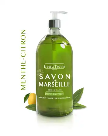 Beauterra - Savon De Marseille Liquide - Menthe/citron 300ml