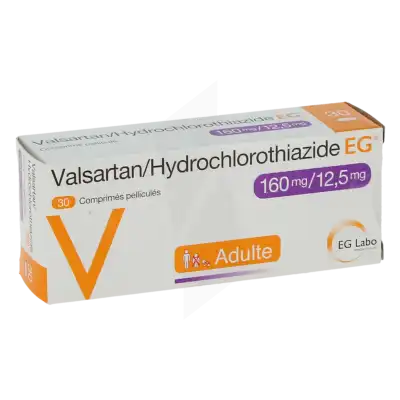 Valsartan/hydrochlorothiazide Eg 160 Mg/12,5 Mg, Comprimé Pelliculé à NOROY-LE-BOURG