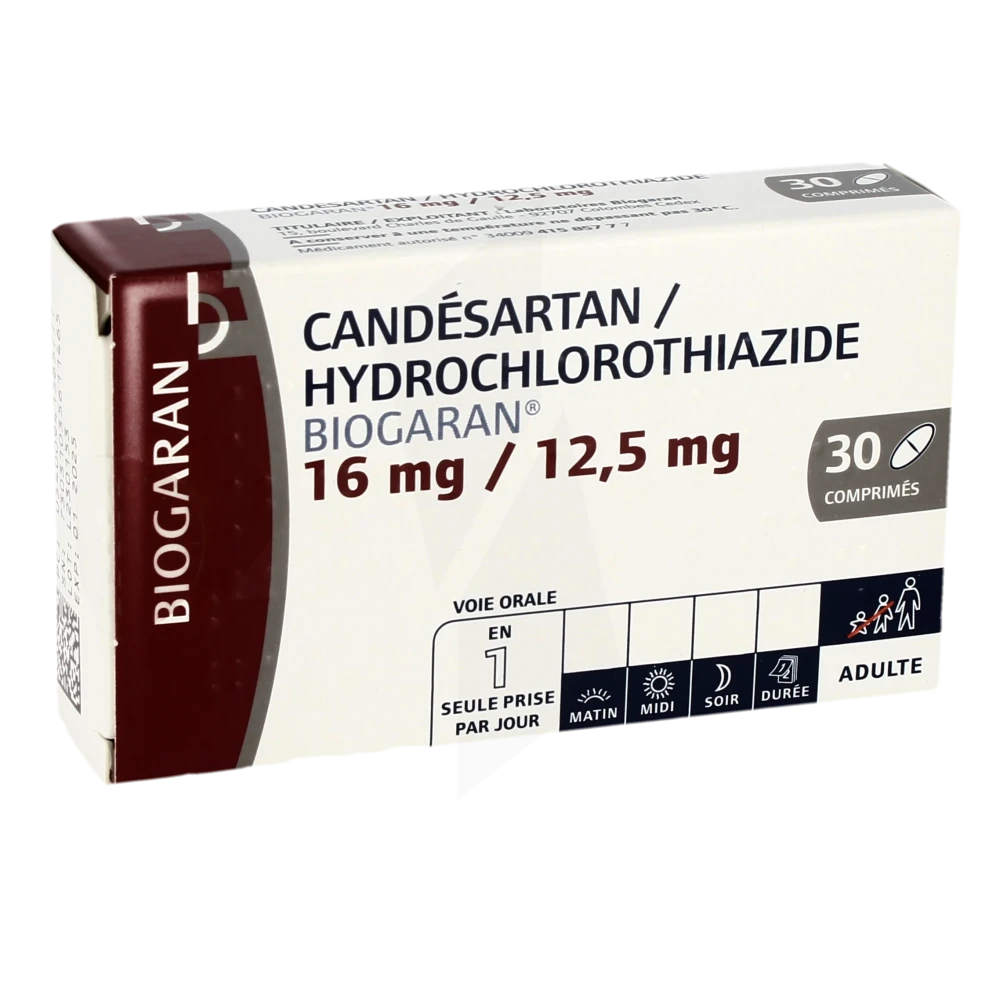 Candesartan/hydrochlorothiazide Biogaran 16 Mg/12,5 Mg, Comprimé