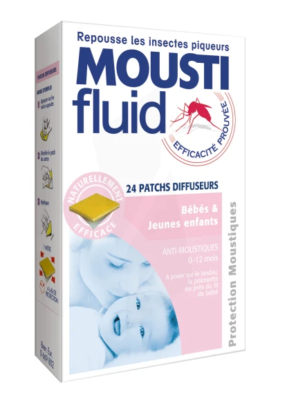 MOUSTIFLUID Patch diffuseur bébés jeunes enfants B/24 Moustifluid