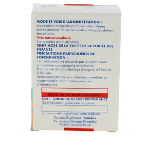 Ceftriaxone Sandoz 1 G/3,5 Ml, Poudre Et Solvant Pour Solution Injectable (im)