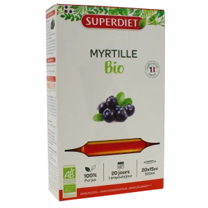 Superdiet Myrtille Bio Solution Buvable 20 Ampoules/10ml