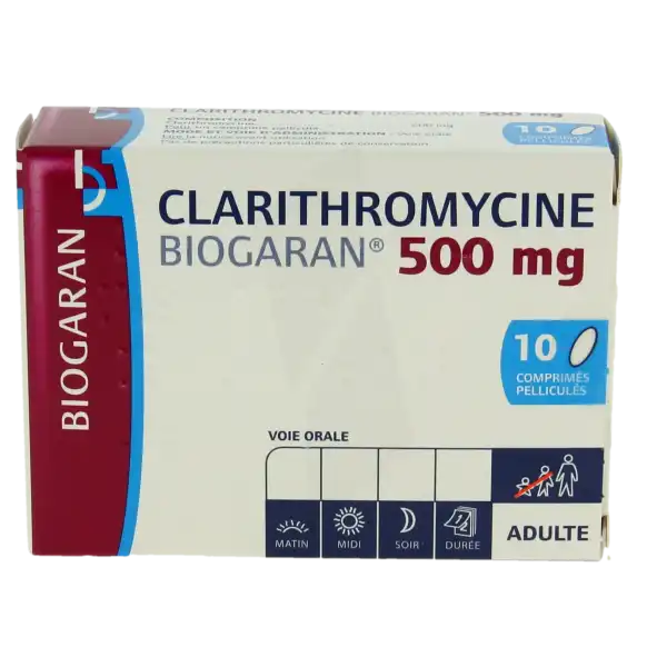 Clarithromycine Biogaran 500 Mg, Comprimé Pelliculé