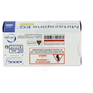 Mirtazapine Eg 15 Mg, Comprimé Pelliculé