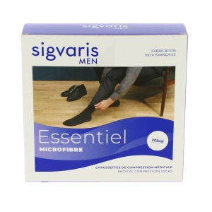 Sigvaris Essentiel Microfibre Chaussettes  Homme Classe 2 Gris Anthracite Xx Large Long