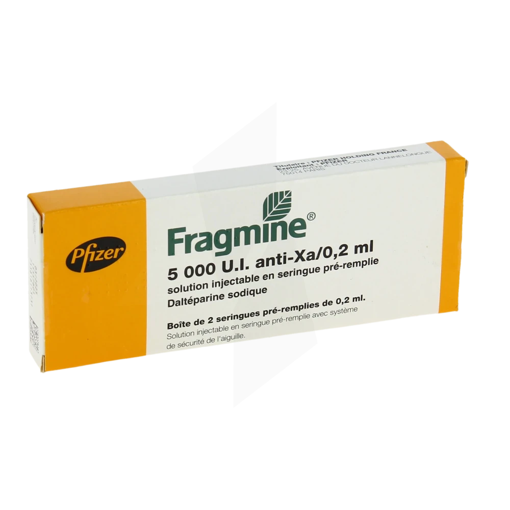 Fragmine 5 000 U.i. Anti Xa/0,2 Ml, Solution Injectable En Seringue Pré-remplie