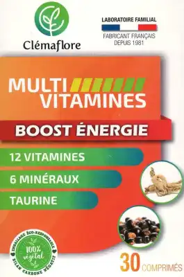 Clémaflore Multi-vitamines Boost Energie Comprimés B/30 à Beaujeu-Saint-Vallier-Pierrejux-et-Quitteur
