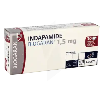 Indapamide Biogaran 1,5 Mg, Comprimé Pelliculé à Libération Prolongée à TOULON