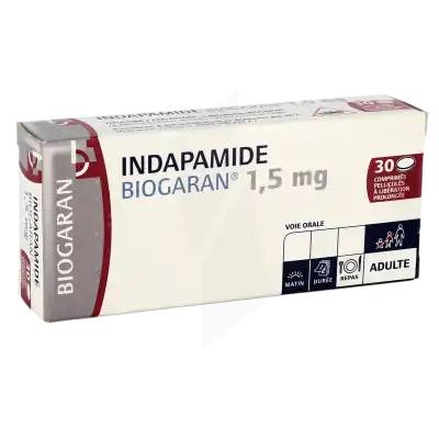 INDAPAMIDE BIOGARAN 1,5 mg, comprimé pelliculé à libération prolongée