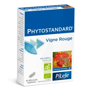 Pileje Phytostandard - Vigne Rouge 20 Gélules Végétales