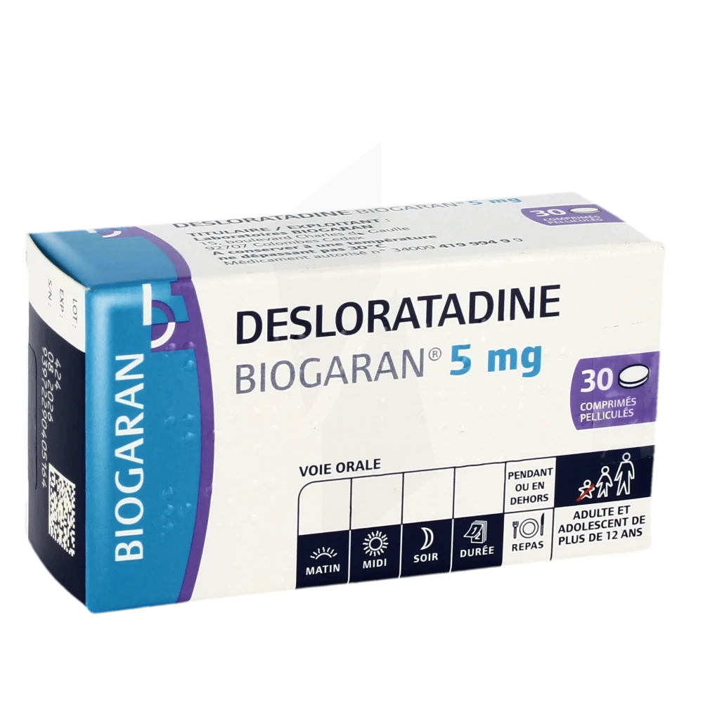 Desloratadine Biogaran 5 Mg, Comprimé Pelliculé