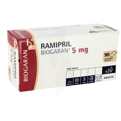Ramipril Biogaran 5 Mg, Comprimé Sécable à Paris