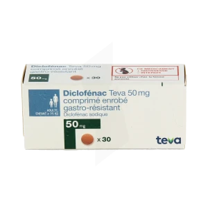 Diclofenac Teva 50 Mg, Comprimé Enrobé Gastro-résistant