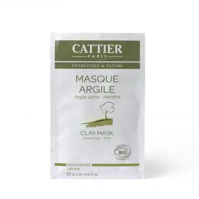 Cattier Masque Crème Argile Verte Peau Grasse 12 Unidoses/5ml à Beaujeu-Saint-Vallier-Pierrejux-et-Quitteur