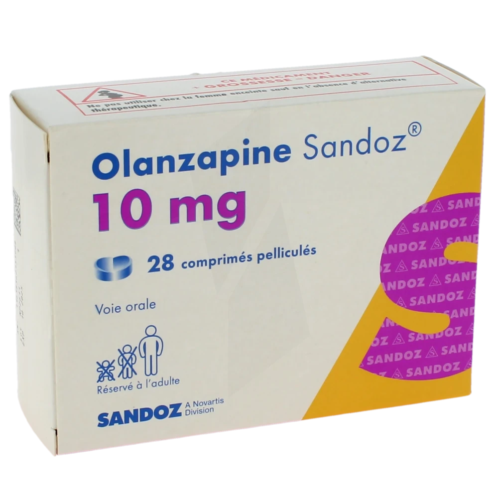 Olanzapine Sandoz 10 Mg, Comprimé Pelliculé
