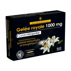 Sid Nutrition Oligoroyal Gelée Royale 1000 Mg Cuivre Manganèse _ 20 Ampoules De 10ml