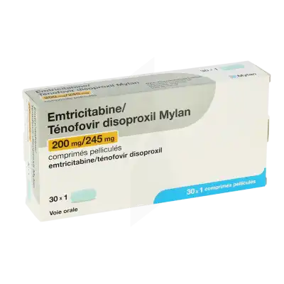 Emtricitabine Tenofovir Disoproxil Mylan 200 Mg/245 Mg, Comprimé Pelliculé à LIEUSAINT
