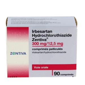 Irbesartan Hydrochlorothiazide Zentiva 300 Mg/12,5 Mg, Comprimé Pelliculé