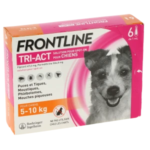 Frontline Tri-act Solution Pour Spot-on Pour Chiens 5 - 10 Kg, Solution Pour Spot-on