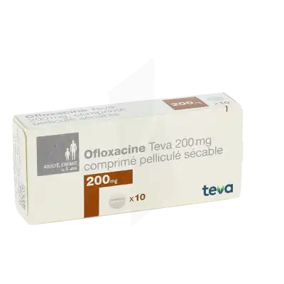 Ofloxacine Teva 200 Mg, Comprimé Pelliculé Sécable à Eysines