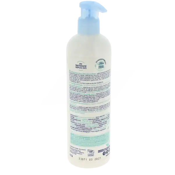 Rivadouce Bébé Bio Gel Doux Lavant Fl Pompe/500ml