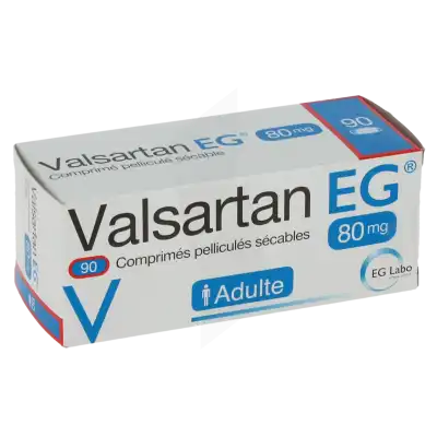 Valsartan Eg 80 Mg, Comprimé Pelliculé Sécable à Casteljaloux