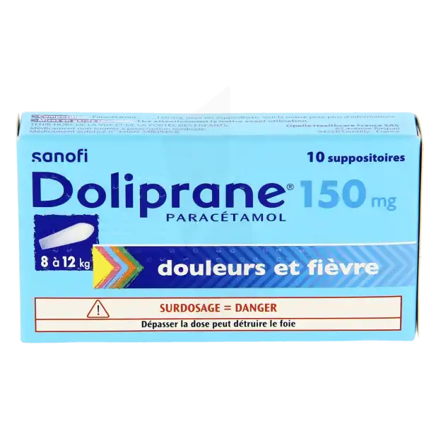 Doliprane 150 Mg, Suppositoire