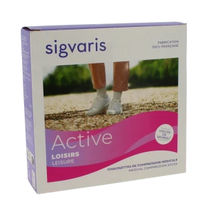 Sigvaris Active Loisirs Chaussette Classe 2 Femme Rose Pêche Long S